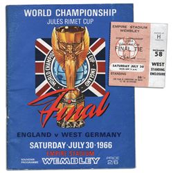 Ticket & Program to The 1966 FIFA World Cup Final at Empire Stadium -- England's Triumph Over West G