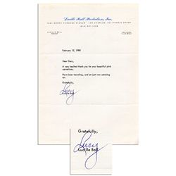 Lucille Ball Typed Letter Signed -- ''...thank you for your beautiful pink carnations...'' -- Near F