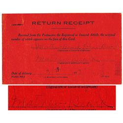 Matthew ''Stymie'' Beard Signed Postal Receipt, 1935 -- Hal Roach Studios -- Measures 5'' x 3'' -- P