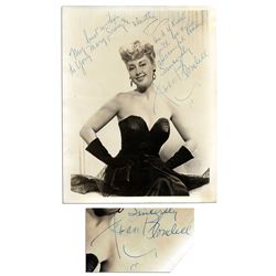 Joan Blondell 8'' x 10'' Signed Glossy -- ''My best wishes...Mary, Sonny and Dorothy...a successful
