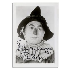 Ray Bolger Signed Glossy 3.75'' x 5'' Photo -- ''To BILL / FROM THE SCARECROW OF OZ / RAY BOLGER'' -