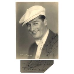 Maurice Chevalier 6.25'' x 8.5'' Signed Photo -- ''For Miss Mae Maccarthy / Maurice Chevalier'' -- M