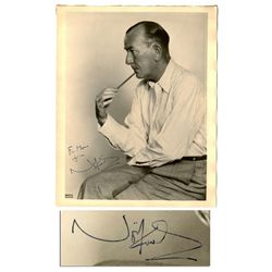 Noel Coward 8'' x 10'' Matte Signed Photo -- ''For Minna From Noel Coward'' -- Very Good Condition