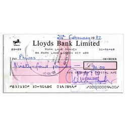 Ava Gardner Holograph Check Signed