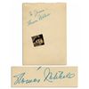 Image 1 : Oscar Winning Actor Thomas Mitchell Signature on 4'' x 5.5'' Note Paper With Small Photo Affixed --
