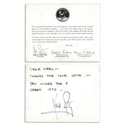 Scarce Apollo 13 Flown Robbins Medal -- From Astronaut Ed Gibson's Collection With His Signed COA