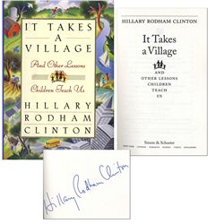 Hillary Clinton Signed ''It Takes a Village'' -- Near Fine