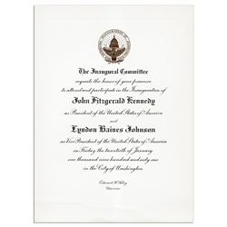 John F. Kennedy Inauguration Invitation