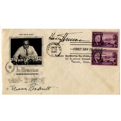 Eleanor Roosevelt and Harry Truman Signed Cover in Memory of FDR