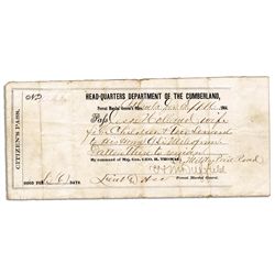 Signature of ''Grant's Shadow'' Captain Samuel H. Beckwith -- ''...He carried with fidelity the secr