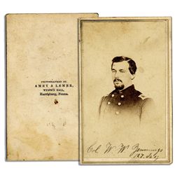 Civil War Colonel William Jennings Signed CDV Photo -- 127th Pennsylvania Infantry