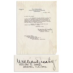 General Roy Geiger April 1945 Typed Letter Signed -- Declines Clippings Concerning Iwo Jima --  6.25