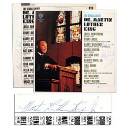 Martin Luther King Signed Album Cover Honoring Him -- Also Signed by Sammy Davis Jr. & Harry Belafon