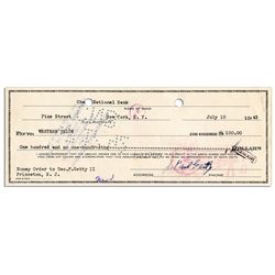 Mobster Meyer Lansky Signed Hanukkah Card -- Scarce