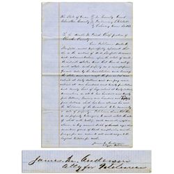 Irish Reformer ''Daniel O'Connell'' Free Frank Signed -- From His Hometown Caherciveen -- 4.75'' x 3