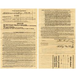 Rare 1930 Contract Signed by Circus Mogul John Ringling for a ''High Perch Act'' -- ''The Employers