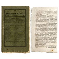 One of the First Articles Describing Surfing -- Scarce 1822 Edition of ''The Missionary Herald'' Mag