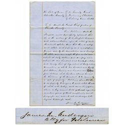 1863 Texas ''Petition to Sell Slave'' -- ''...she prays for an order to sell said negro to the highe