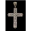 Image 2 : PENDANT:  [1]14k WG cross pendant set with baguette diamonds, TWA 2.60 cts, I-K, I1-I3; 57.2 grams