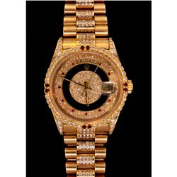 WATCH:  [1] 18ky Rolex Oyster Perpetual Day Date President watch with an aftermarket dial, bezel & b