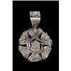 Image 1 : PENDANT:  [1]14k WG medallion pendant set with 210 baguette and 18 rd diamonds, TWA 3.5 cts, I-K, SI