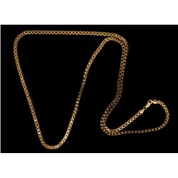 CHAIN:  [1] 10ky Franco style chain, 4.7 x 3.2mms; 39 1/2  s; 65.1 grams