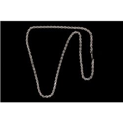 CHAIN:  [1] 14k WG diamond cut rope chain, 4 mms in diameter, 20 s; 26.6 grams