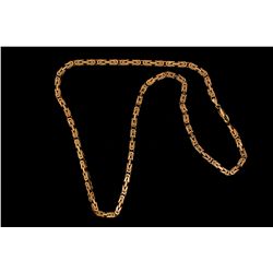 CHAIN:  [1] 10k YG square Byzantine style chain, 4.7mms in diameter; 25 3/4 s; 77.6 grams