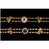 Image 2 : BRACELETS: (2) 18ky diamond and multi-gemstone bracelets 7 1/2" long with (4) goldfish across the ce