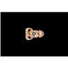 Image 1 : RING: (1) Ladies diamond and 14ky and WG buckle motif ring. Center diamond approx. 6.8 x 4.04mm , ap