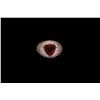 Image 1 : RING: (1) 18k WG rubellite and diamond ring. Center triangular faceted rubellite 10 x 9.5mm, approx.