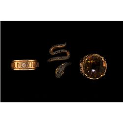 RING: (1) 14ky center citrine 18mm round. Approx. 22.00cttw. Bead set with (34) rbc diamonds SI2-I1 