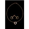 Image 1 : PENDANT & NECKLACE: (1) Diamond and 14ky heart slide pendant and neck wire. Pendant is 3/4" long wit