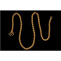 CHAIN NECKLACE: (1) 22ky link chain 18  long x 3.5mm wide with  S  style clasp. 23.1g