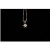 Image 2 : NECKLACE: (1) Ladies diamond solitaire pendant in 14k WG (stamped) on 10k WG (tested) box chain. Pro