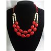 Image 1 : 345CTW DOUBLE STRAND RED TURQUOISE AND WHITE