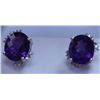 Image 1 : 22.60  CTW AMETHYS AND DIAMOND EARRINGS .925 STERLING S