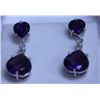 Image 1 : 31.65 CTW AMETHYST AND DIAMOND EARRINGS .925 STERLING S