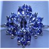 Image 1 : 12.10 CTW TANZANITE RING .925 STERLING SILVER