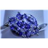 Image 1 : 11.65 CTW TANZANITE RING .925 STERLING SILVER