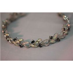 75.00 CTW ANTIQUE LOOKING CZ AND OPAL  BRACELET .925 ST