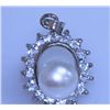17.90 CTW WHITE PEARL AND CZ PENDANT