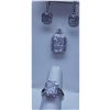 Image 1 : 53.60  CTW MICRO PAVE CZ EARRING, RING,PENDANT SET .925
