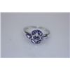 Image 1 : 12.64 CTW TANZANITE RING .925 STERLING SILVER