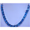 Image 1 : 142.3 CTW BLUE TOPAZ EMERALD CUT NECKLACE .925 STERLING