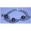 Image 1 : BLACK PEARL AND CZ BRACELET