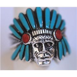 45.40 CTW SEMIPRECIOUS SKULL RING .925 STERLING SILVER