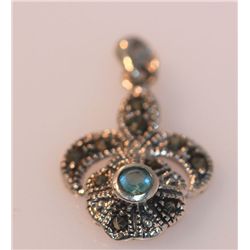 20.00 CTW ANTIQUE LOOKING OPAL PENDANT .925 STERLING SI