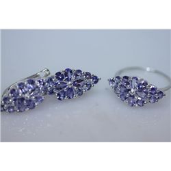 42.71 CTW TANZANITE SET .925 STERLING SILVER