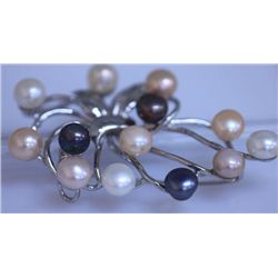 MULTICOLOR PEARL BROOCH